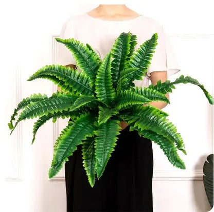 Artificial Boston Fern with UV-Stable Leaves and Flexible Fronds for Porch, Balcony Avento Goods