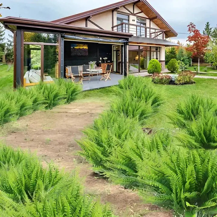 Artificial Boston Fern with UV-Stable Leaves and Flexible Fronds for Porch, Balcony Avento Goods