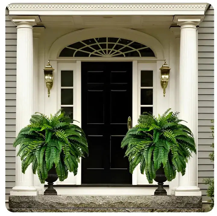 Artificial Boston Fern with UV-Stable Leaves and Flexible Fronds for Porch, Balcony Avento Goods