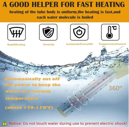 Electric Immersion Heater with Guarded Coil and Insulated Handle, 220V Travel Size Avento Goods