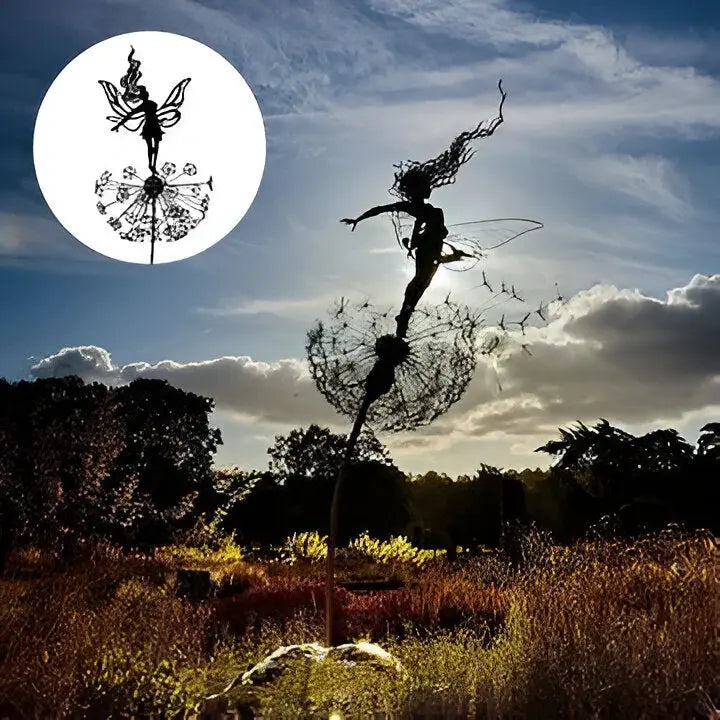 Fairy Garden Sculpture with Weather-Resistant Finish and Stake or Tabletop Base Avento Goods