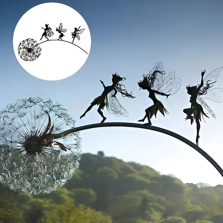 Fairy Garden Sculpture with Weather-Resistant Finish and Stake or Tabletop Base Avento Goods