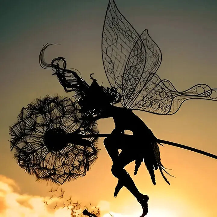Fairy Garden Sculpture with Weather-Resistant Finish and Stake or Tabletop Base Avento Goods