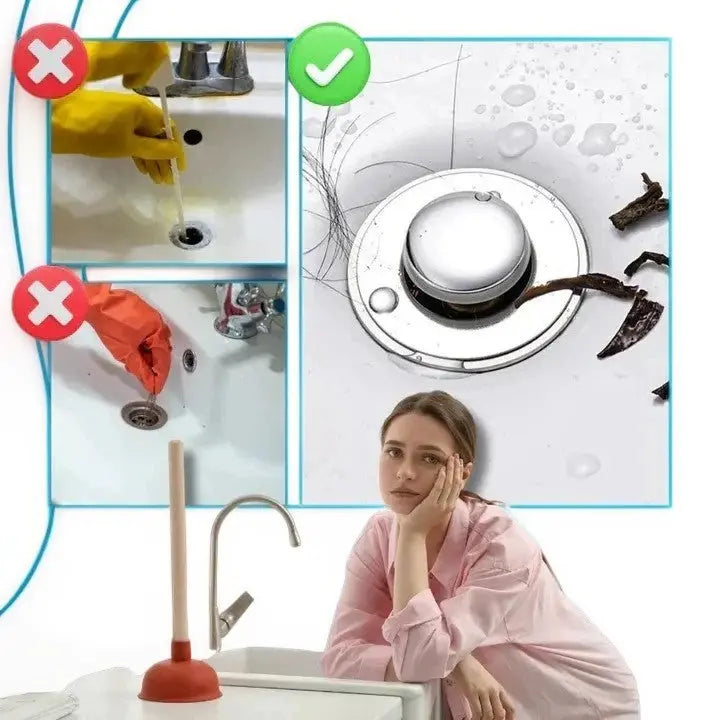Pop-Up Sink Stopper with Airtight Dual Seal and Removable Strainer, Stainless Steel Avento Goods