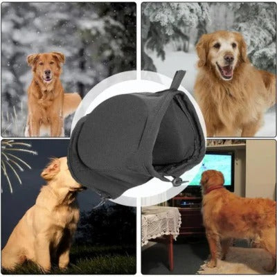 Dog Ear Covers with Noise Reduction and Hooded Warm Lining, Adjustable Fit