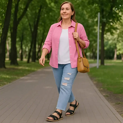 Women's Comfort Sandals with Contoured Footbed and Adjustable Straps, Cushioned Midsole Avento Goods