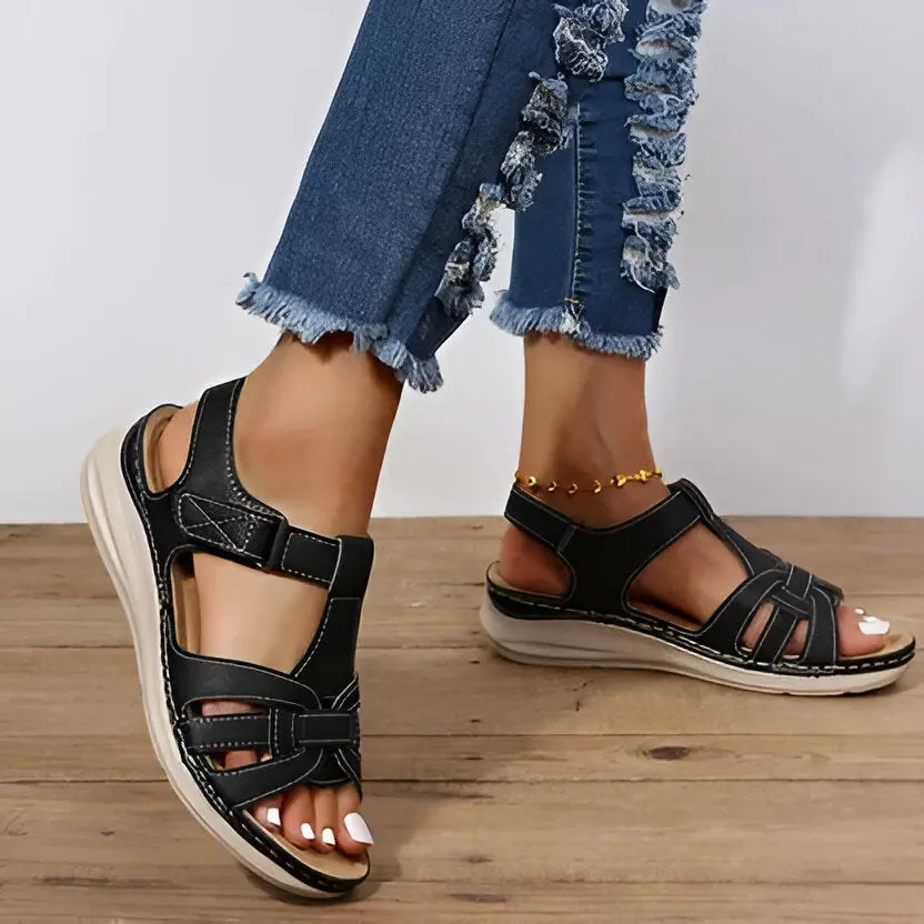 Women's Comfort Sandals with Contoured Footbed and Adjustable Straps, Cushioned Midsole Avento Goods
