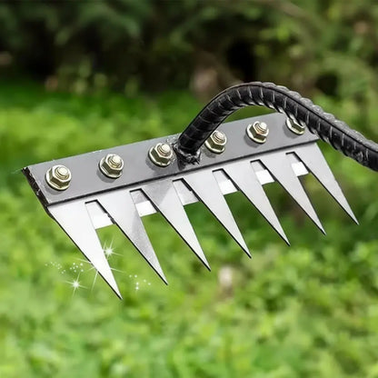 Weeding Rake with Narrow Steel Tines and Ergonomic Grip, Attachable to Standard Handle Avento Goods