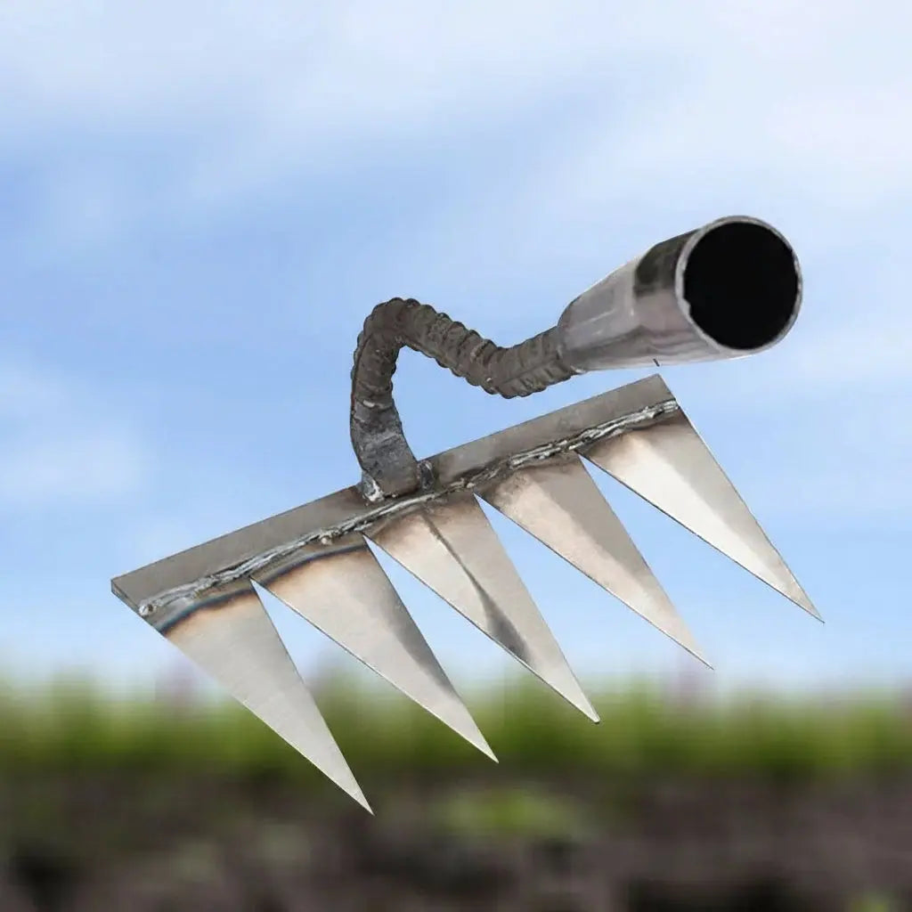 Weeding Rake with Narrow Steel Tines and Ergonomic Grip, Attachable to Standard Handle Avento Goods