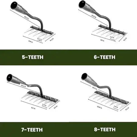 Weeding Rake with Narrow Steel Tines and Ergonomic Grip, Attachable to Standard Handle Avento Goods