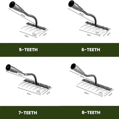 Weeding Rake with Narrow Steel Tines and Ergonomic Grip, Attachable to Standard Handle Avento Goods