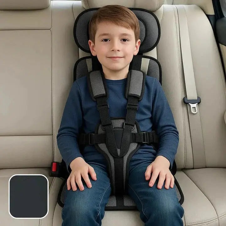 Portable Travel Car Seat with 5-Point Safety Harness and Foldable Design, Carry Bag Avento Goods