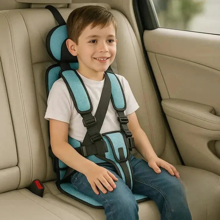 Portable Travel Car Seat with 5-Point Safety Harness and Foldable Design, Carry Bag Avento Goods