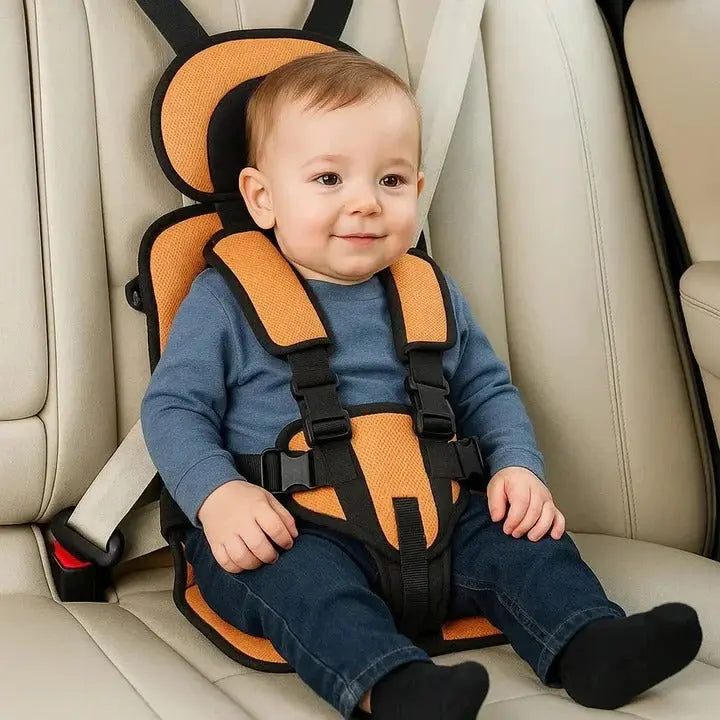 Portable Travel Car Seat with 5-Point Safety Harness and Foldable Design, Carry Bag Avento Goods