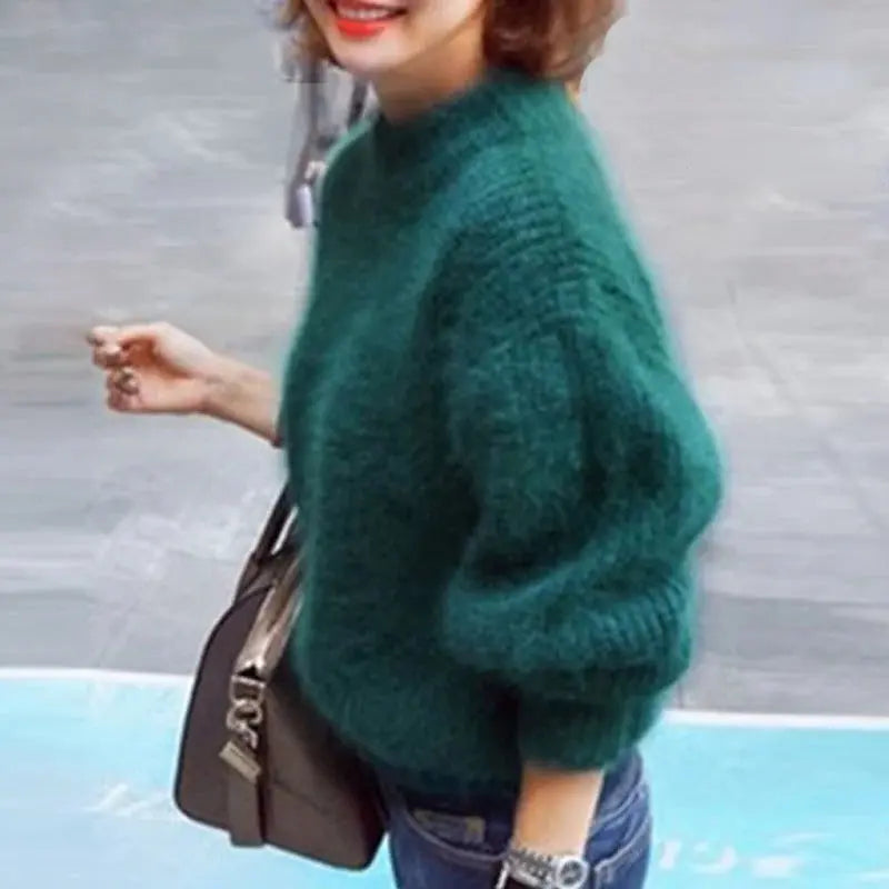 Loose Knit Sweater with Brushed Soft Finish and Relaxed Fit, Long Sleeve Avento Goods