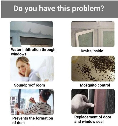 Door Draft Seal Strip with Self-Adhesive Backing and Flexible Clear Profile, 5m