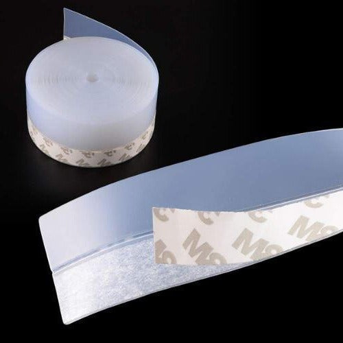 Door Draft Seal Strip with Self-Adhesive Backing and Flexible Clear Profile, 5m