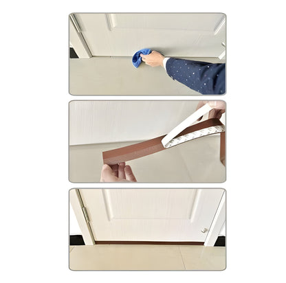 Door Draft Seal Strip with Self-Adhesive Backing and Flexible Clear Profile, 5m