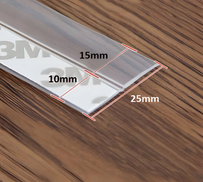 Door Draft Seal Strip with Self-Adhesive Backing and Flexible Clear Profile, 5m