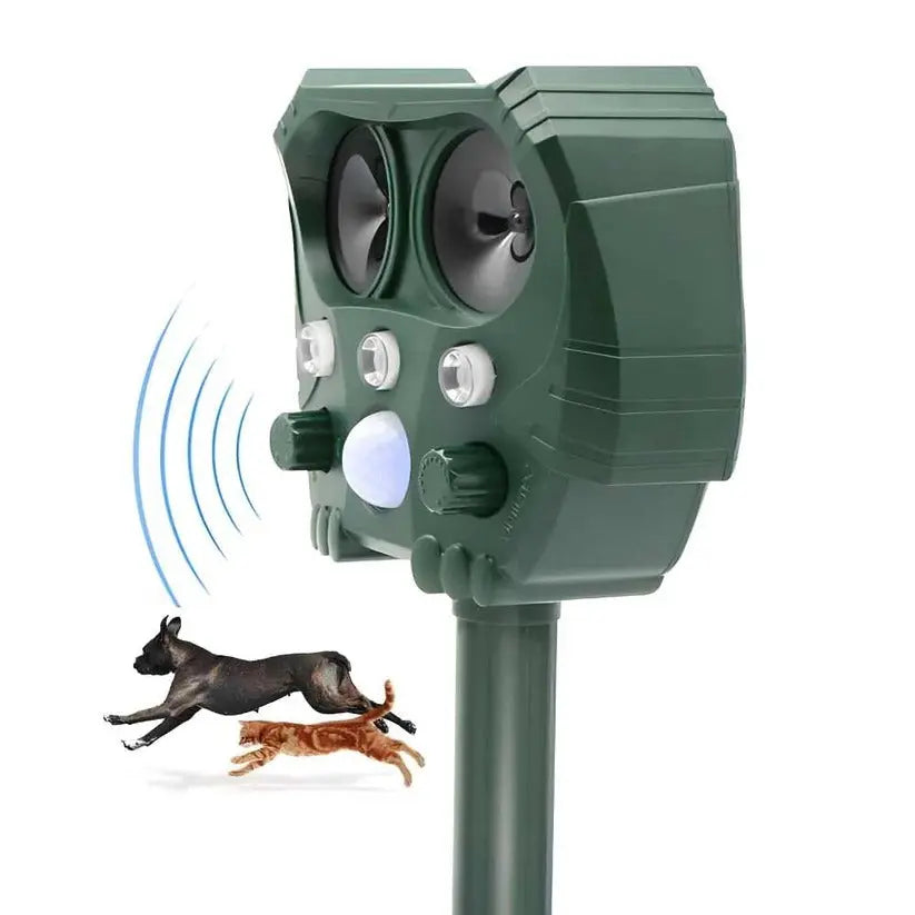 Ultrasonic Animal Repellent with Solar Power and Motion Sensor, Flashing Light Deterrent Avento Goods