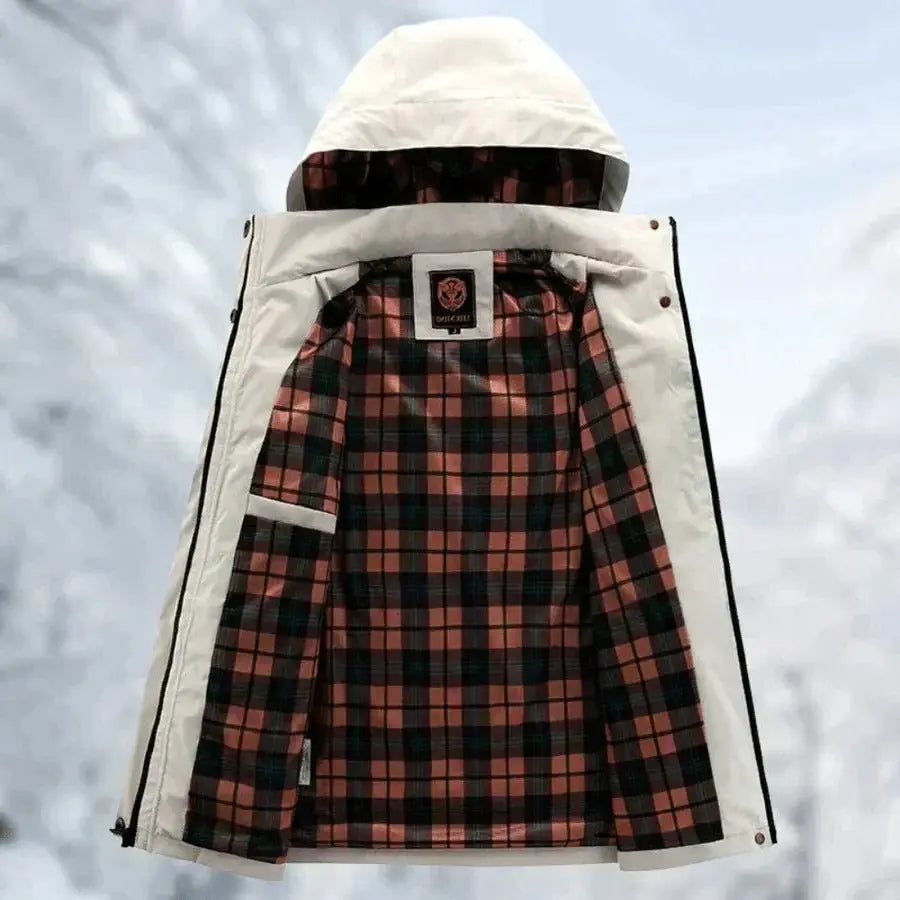 Men's Waterproof Jacket with Windproof Shell and Removable Hood, Breathable Lining Avento Goods
