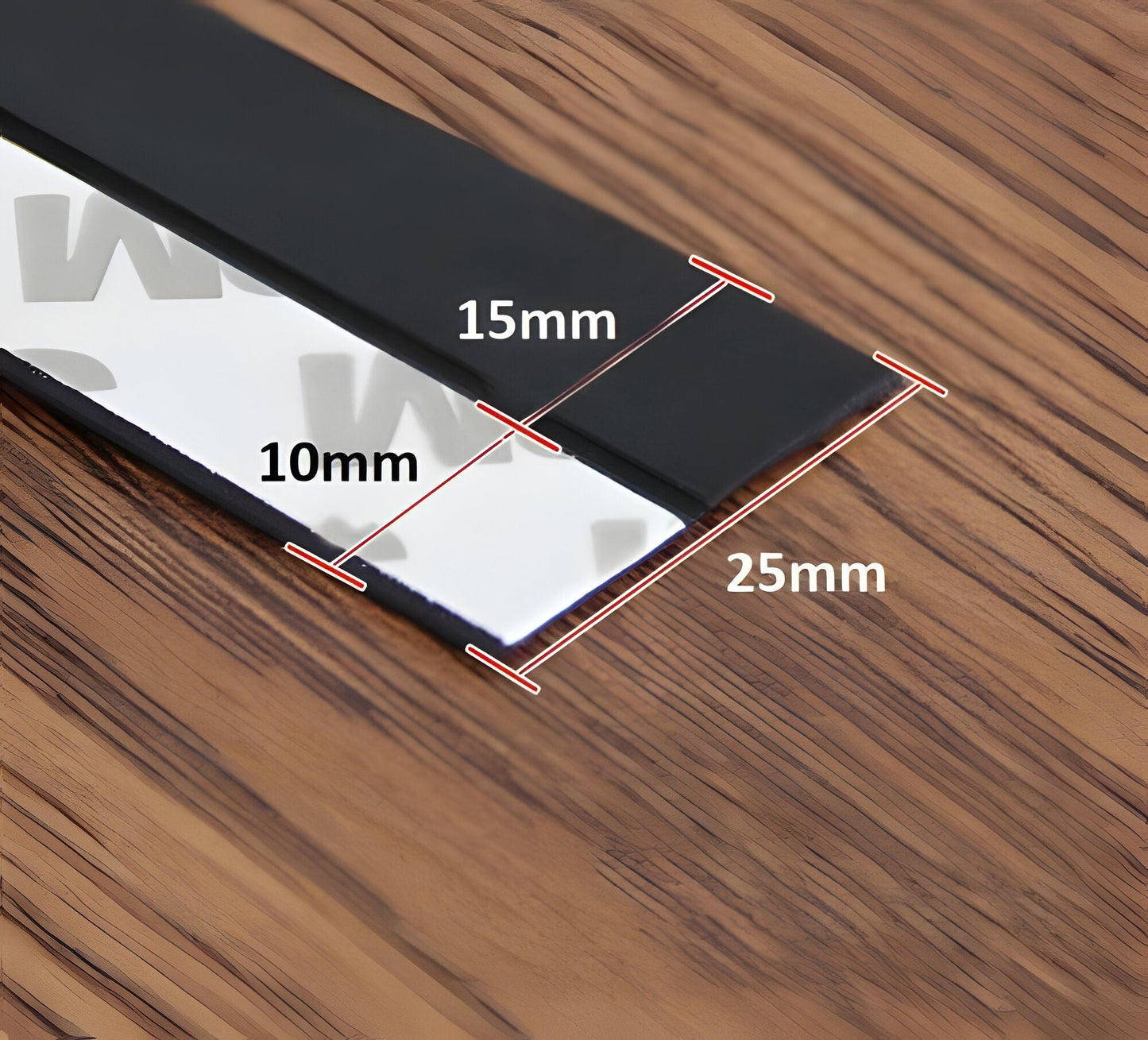 Door Draft Seal Strip with Self-Adhesive Backing and Flexible Clear Profile, 5m