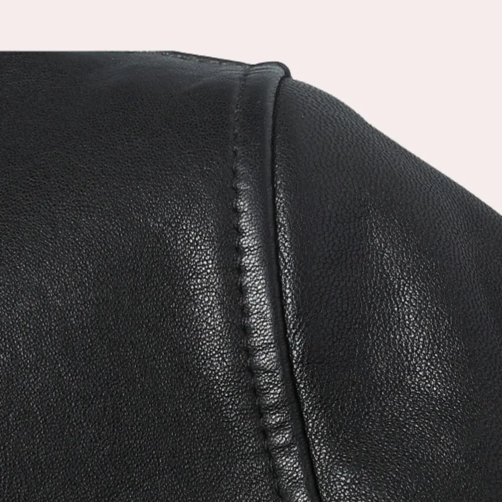 PU Leather Jacket for Men with Soft Lining and Tailored Fit, Lightweight Avento Goods