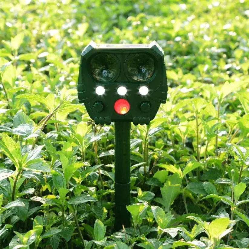 Ultrasonic Animal Repellent with Solar Power and Motion Sensor, Flashing Light Deterrent Avento Goods