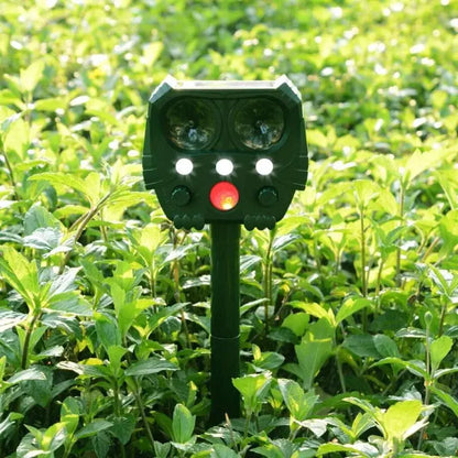 Ultrasonic Animal Repellent with Solar Power and Motion Sensor, Flashing Light Deterrent Avento Goods