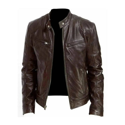 PU Leather Jacket for Men with Soft Lining and Tailored Fit, Lightweight Avento Goods