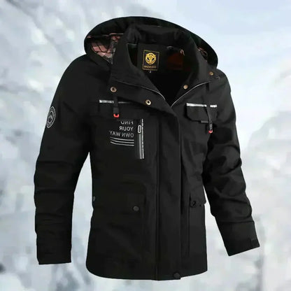 Men's Waterproof Jacket with Windproof Shell and Removable Hood, Breathable Lining Avento Goods