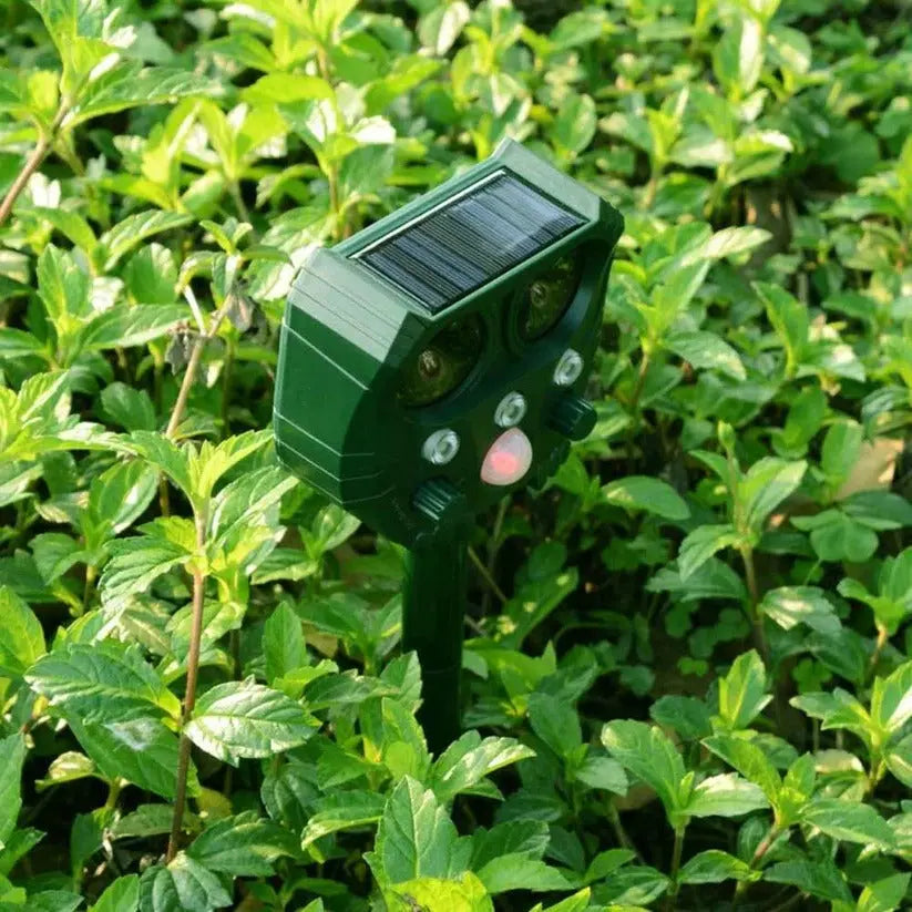 Ultrasonic Animal Repellent with Solar Power and Motion Sensor, Flashing Light Deterrent Avento Goods