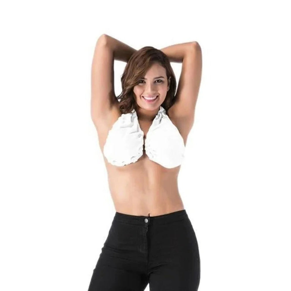 Terry Cloth Bra with Adjustable Rear Cord and Breathable Stretch Terry, Machine Washable