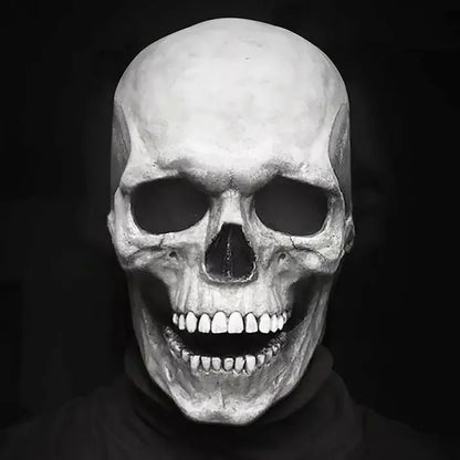 Skull Mask with Movable Jaw and Full Head Coverage, Soft Flexible Latex Unisex Adult Avento Goods