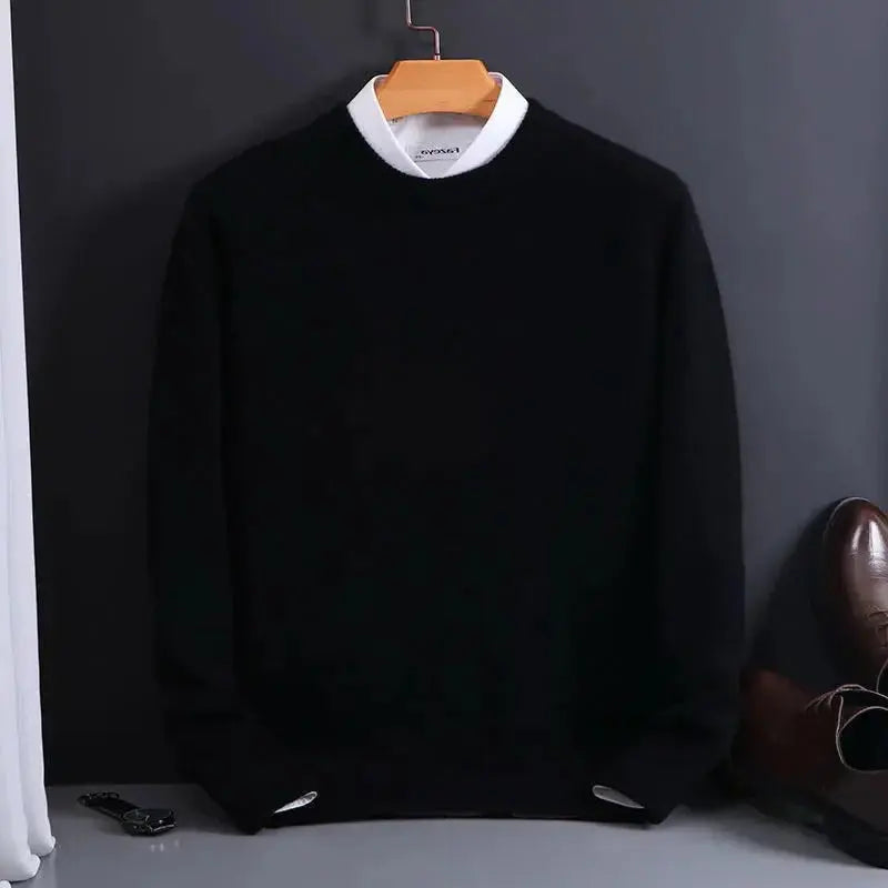 Men's Cashmere-Like Sweater with Lightweight Knit and Tailored Crew Neck, True-to-Size Avento Goods