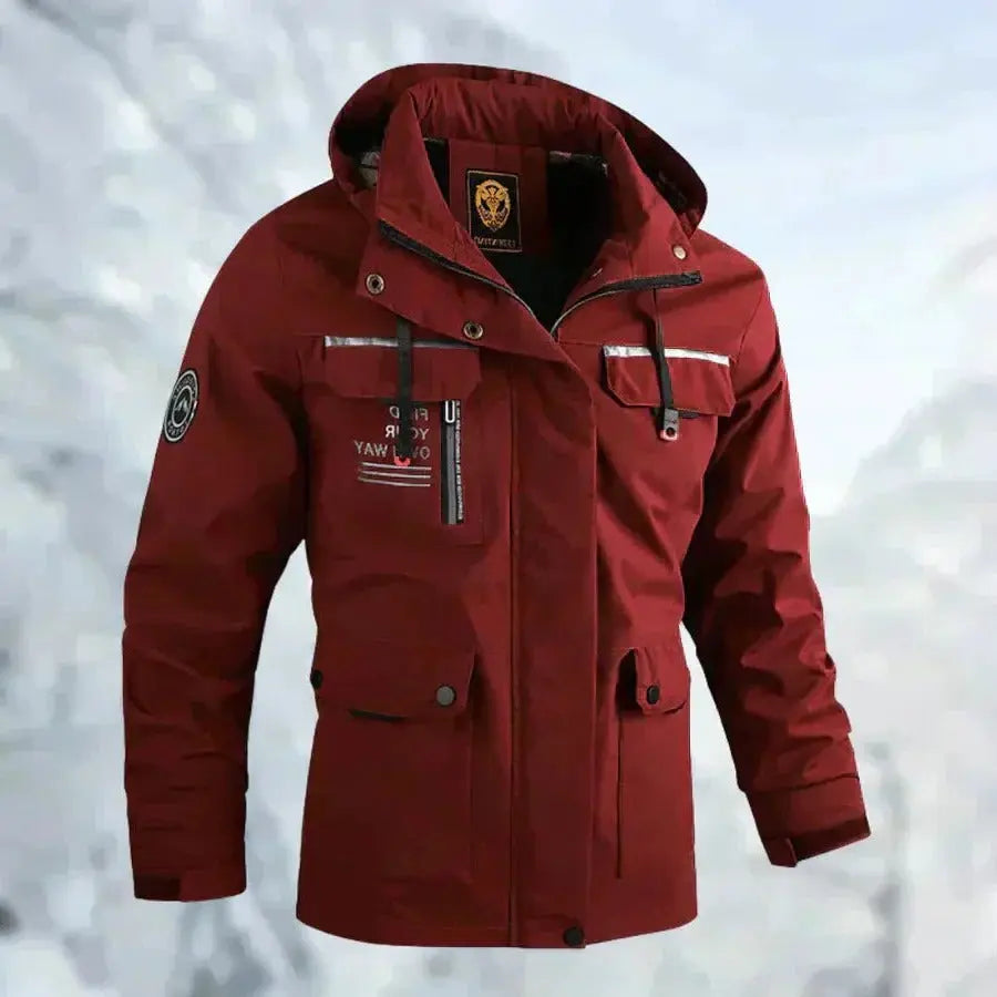 Men's Waterproof Jacket with Windproof Shell and Removable Hood, Breathable Lining Avento Goods