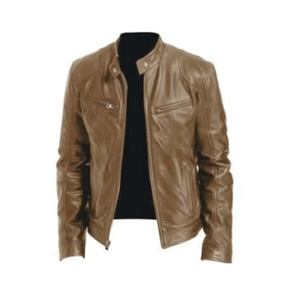 PU Leather Jacket for Men with Soft Lining and Tailored Fit, Lightweight Avento Goods