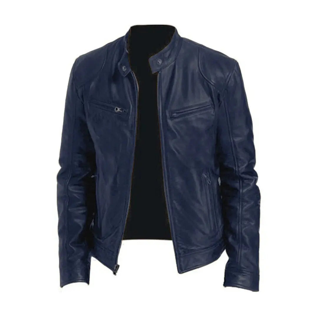 PU Leather Jacket for Men with Soft Lining and Tailored Fit, Lightweight Avento Goods