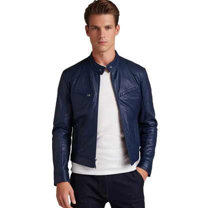 PU Leather Jacket for Men with Soft Lining and Tailored Fit, Lightweight Avento Goods