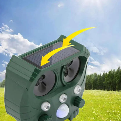 Ultrasonic Animal Repellent with Solar Power and Motion Sensor, Flashing Light Deterrent Avento Goods