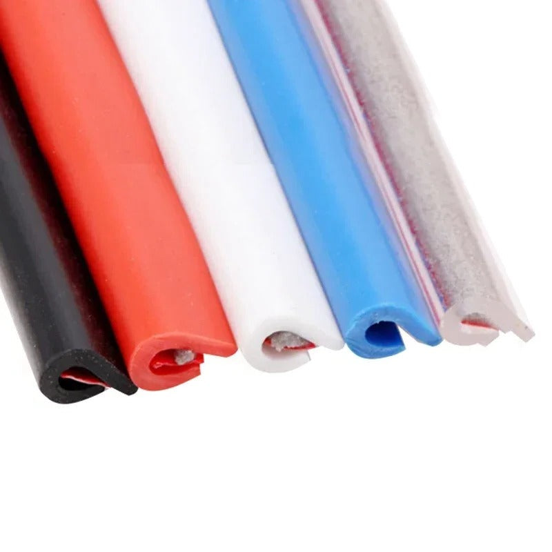 Door Edge Protector Strip with U-Shaped Channel and UV-Resistant Flexible Polymer, 16.4 ft
