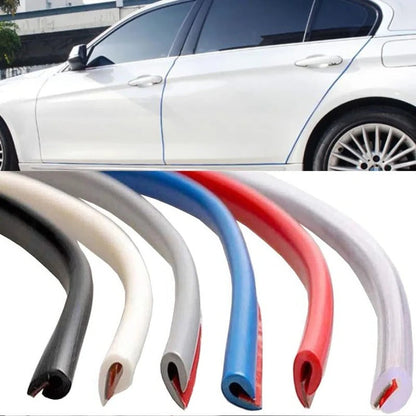 Door Edge Protector Strip with U-Shaped Channel and UV-Resistant Flexible Polymer, 16.4 ft