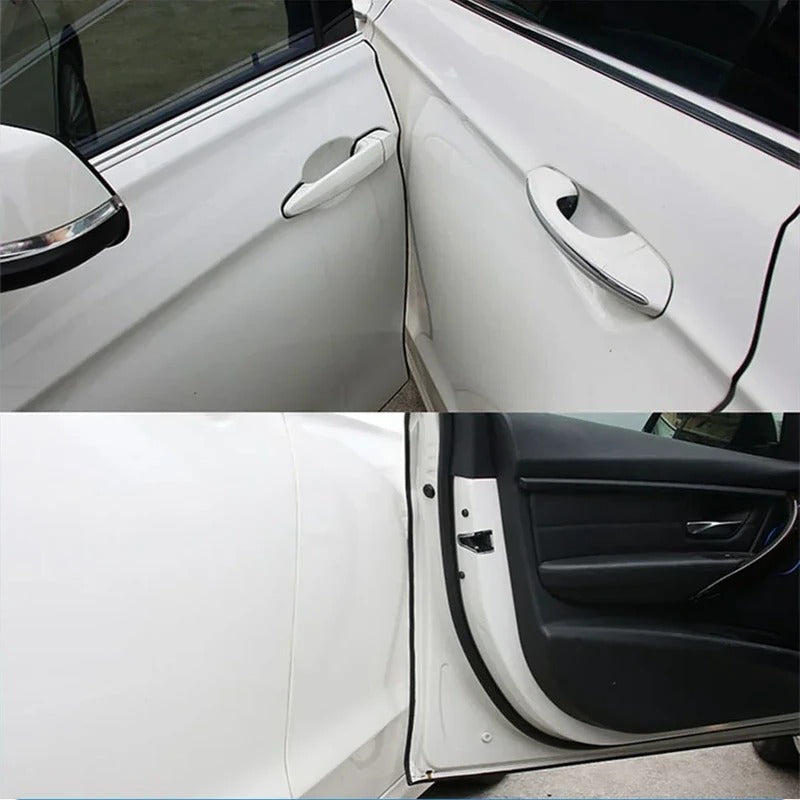 Door Edge Protector Strip with U-Shaped Channel and UV-Resistant Flexible Polymer, 16.4 ft