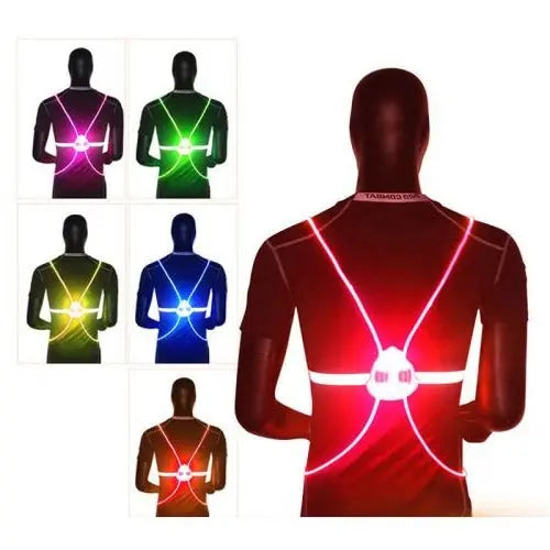 LED Safety Vest with 360 Degree Reflective Illumination and Adjustable Fit Avento Goods