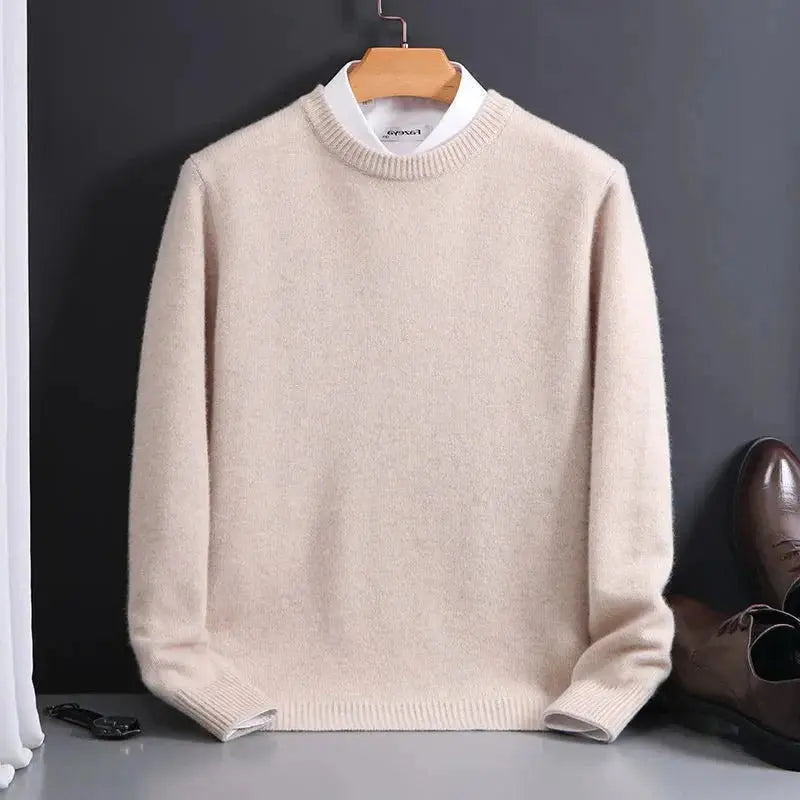 Men's Cashmere-Like Sweater with Lightweight Knit and Tailored Crew Neck, True-to-Size Avento Goods