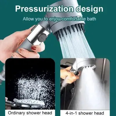 Filtered Shower Head with Pressure-Boosting Micro Plate and Push-Button Flow Control Avento Goods
