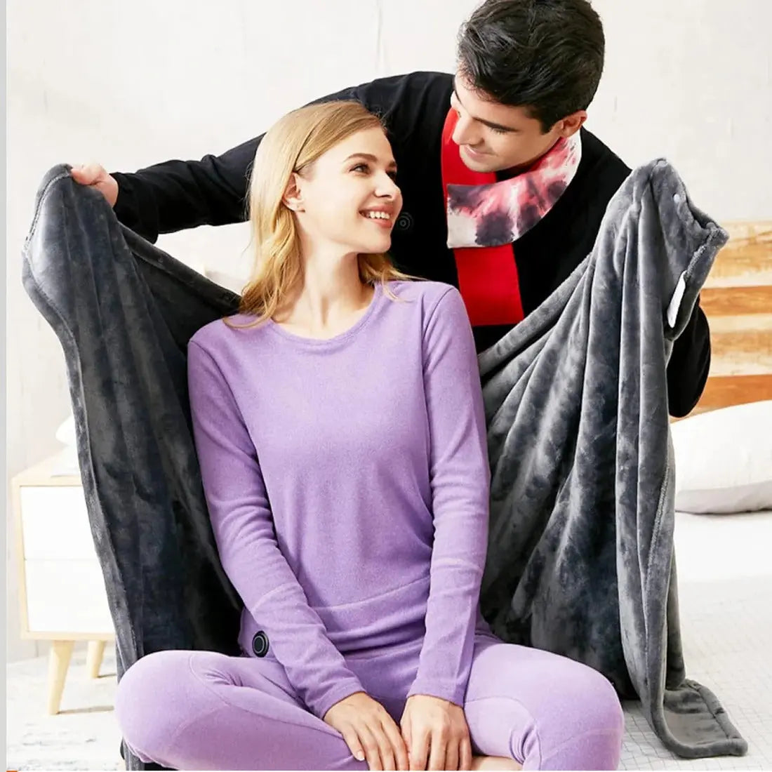 Heated Shawl with USB Power and Three Heat Settings, Plush Fleece Removable Cover Avento Goods
