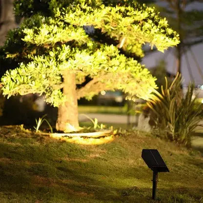 Solar Spotlight with Adjustable Zoom and RGB Warm White LEDs, Weather Resistant Housing Avento Goods