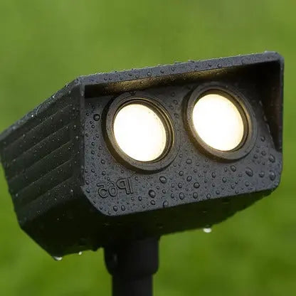 Solar Spotlight with Adjustable Zoom and RGB Warm White LEDs, Weather Resistant Housing Avento Goods