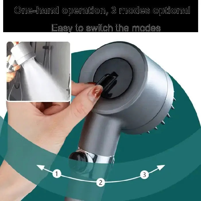 Filtered Shower Head with Pressure-Boosting Micro Plate and Push-Button Flow Control Avento Goods